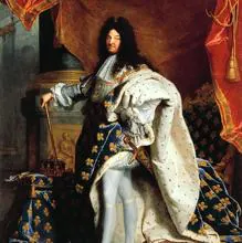 Retrato de Luis XIV, Rey de Francia., vestidos con sus mejores galas donde destacan los bordados