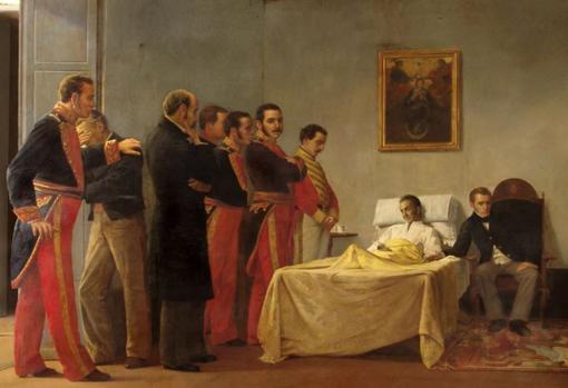 Muerte de Simón Bolívar, por Antonio Herrera Toro.