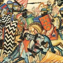 Batalla de la Reconquista, miniatura de las Cantigas de Santa Maria
