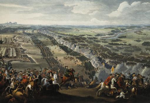 The Battle of Poltava by Denis Martens the Younger, painted in 1726