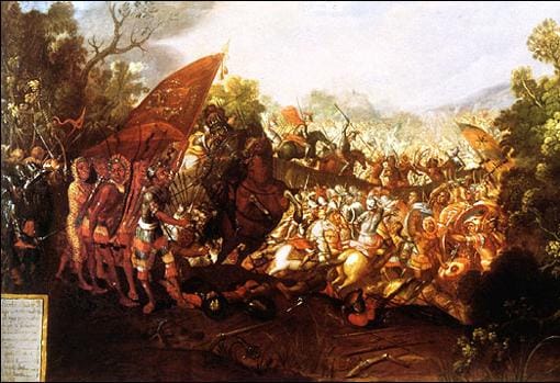 Batalla de Otumba. Óleo del siglo XVII