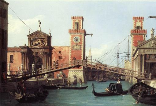 View of the entrance to Arsenal by Canaletto, 1732.