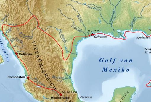 Expedición de Álvar Núñez Cabeza de Vaca, durante su primer viaje a América.