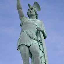 The Hermannsdenkmal, monument dedicated to Arminius next to the Teutoburg Forest