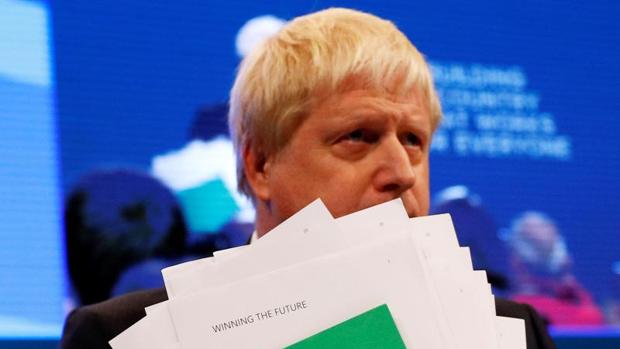 Boris Johnson, tras intervenir el martes en el congreso tory en Mánchester
