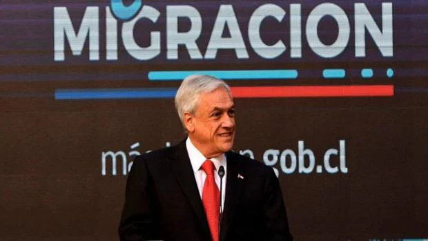 El presidente de Chile, Sebastián Piñera, en un acto sobre migraciones