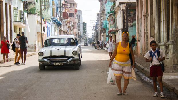 Una imagen cotidiana en las calles del centro de La Habana
