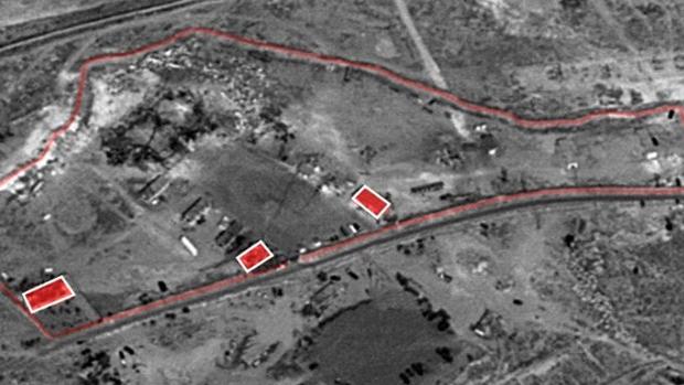 Vistas aéreas del ataque israelí de esta noche contra territorio sirio facilitadas por las Fuerzas de Defensa de Israel