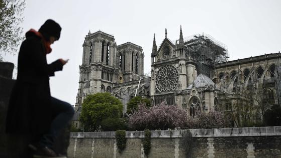 Una vista de Notre Dame esta mañana