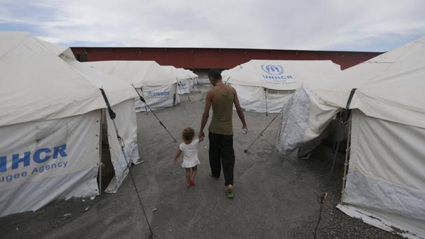 Refugiados venezolanos, la semana pasada en un campo de ACNUR en Boa Vista (Brasil)