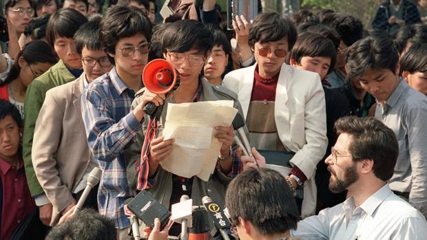 Miembros de las protestas en Tiananmen en 1989