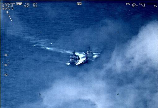 Imagen del incidente entre los dos barcos
