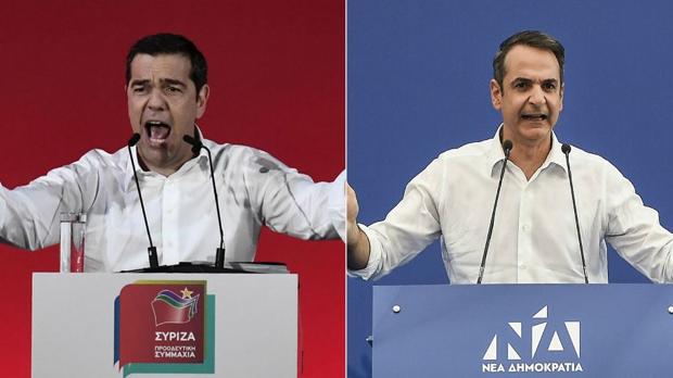 Alexis Tsipras y Kyriakos Mitsotakis, candidatos a las elecciones generales