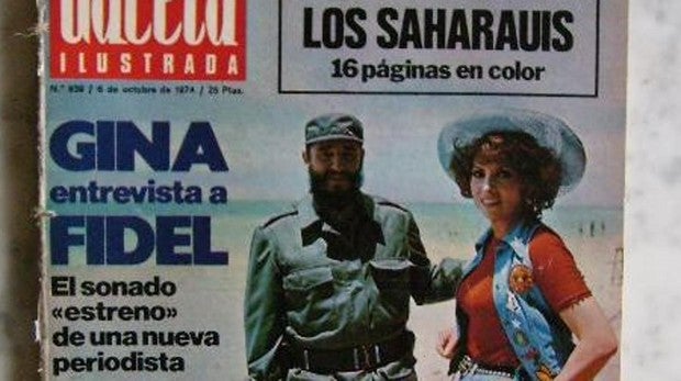 Imagen de la entrevista de Gina Lollobrigida con Fidel Castro