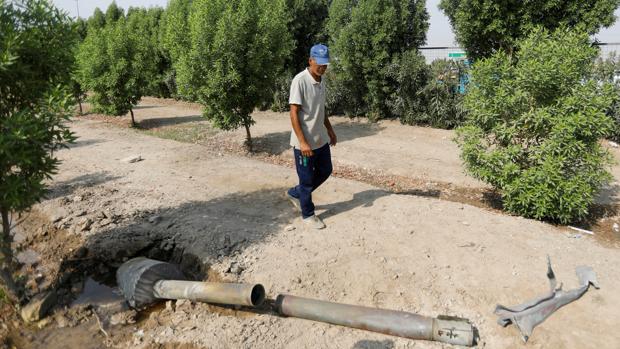 Uno de los cohetes detonados tras la explosión