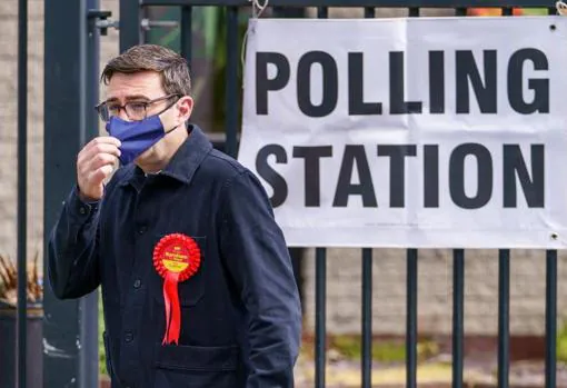 The Mayor of Manchester, Andy Burnham, after taking part in the elections