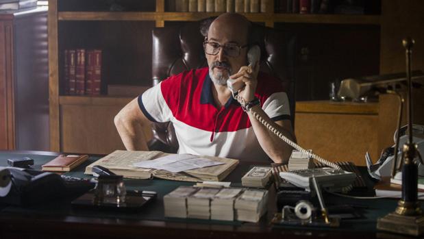 Javier Cámara, durante el rodaje de «Narcos»