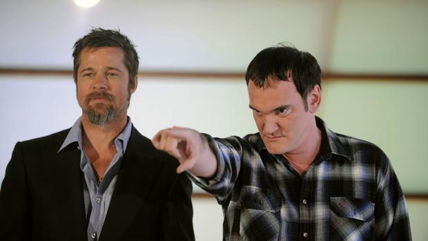 Tarantino, junto a Brad Pitt en la promoción de «Malditos bastardos»