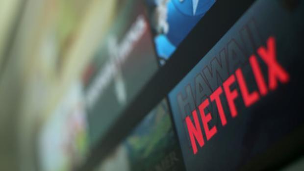 El logo de Netflix en una televisión tomada en Encinitas, California