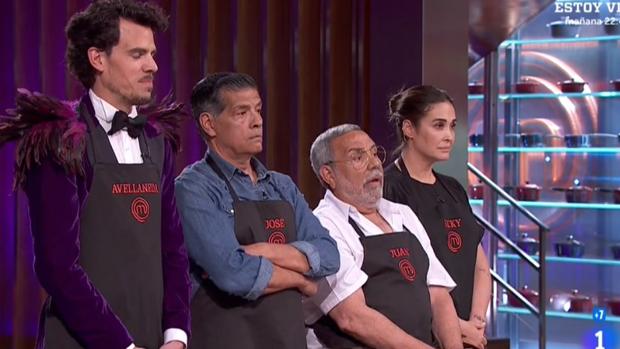 Avellaneda, José Salazar, Juan Salazar y Vicky Martín Berrocal, en «MasterChef Celebrity»