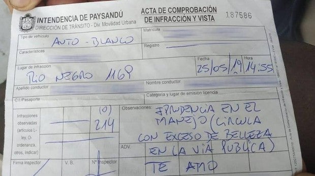 Imagen de la multa