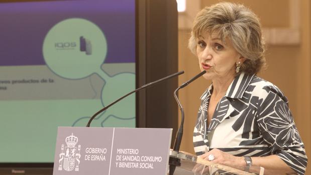 María Luisa Carcedo, ministra de Sanidad, en funciones durante la inauguración de la jornada