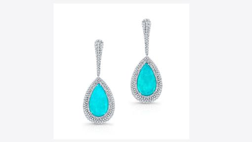 Pendientes de paraíba y diamante