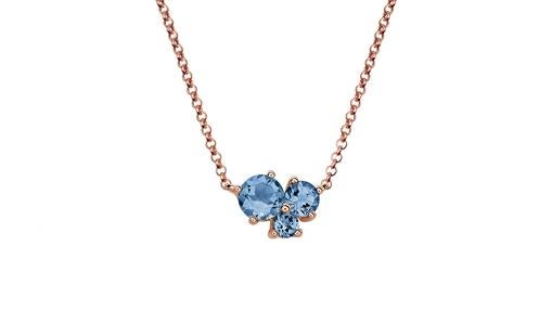 Colgante tres piedras con topacios London Blue (125€)