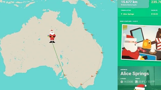 mapa de papa noel Sigue el viaje de Papa Noel a través de Google