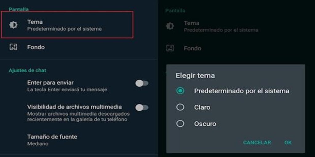 Cómo activar el modo oscuro de WhatsApp en móviles Android