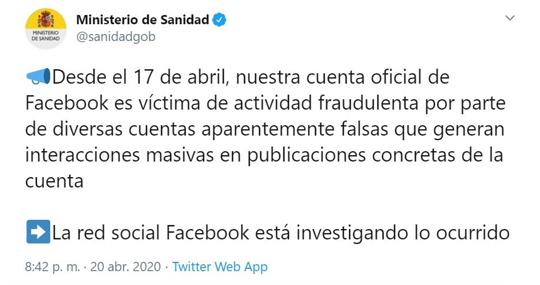 Una Red De Perfiles Falsos En Facebook Viraliza Los Mensajes Del Ministerio De Sanidad - cuentas de roblox posts facebook