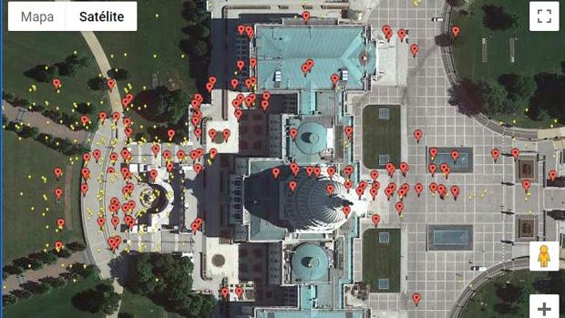 Así es el mapa interactivo que muestra el asalto al Capitolio de EE.UU. a través de vídeos