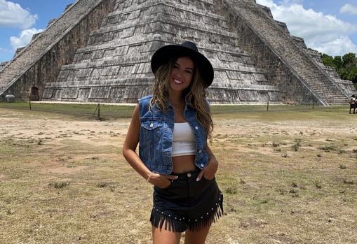 La influencer Rocío Camacho en Chichén Itzá